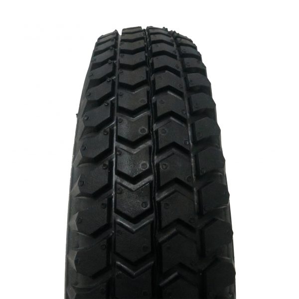 Solid black tyre - close up