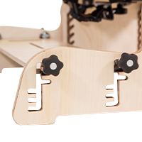 Leckey Therapy bench close up of height adjustment mechanism