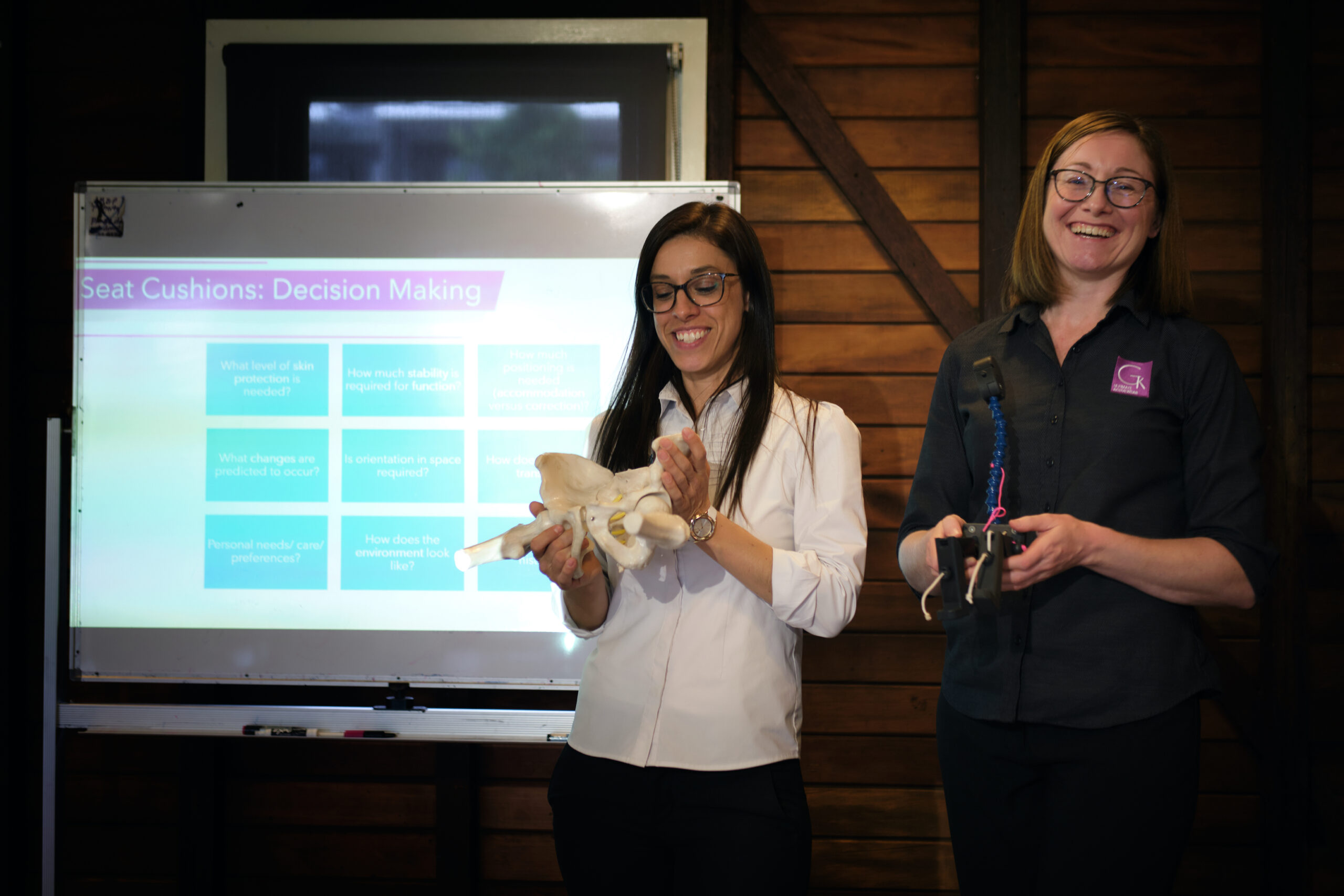 Kate and Joana at the All About Seating workshop