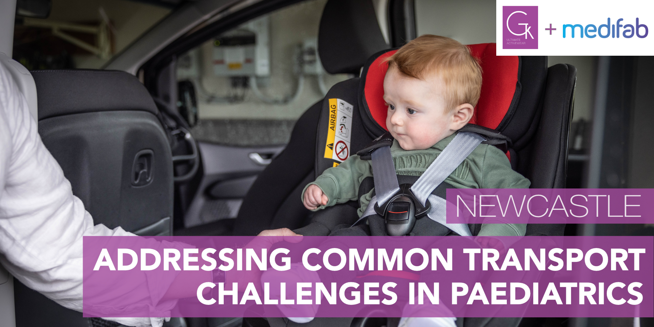 Addressing Common Transport Challenges in Paediatrics workshop Newcastle banner image