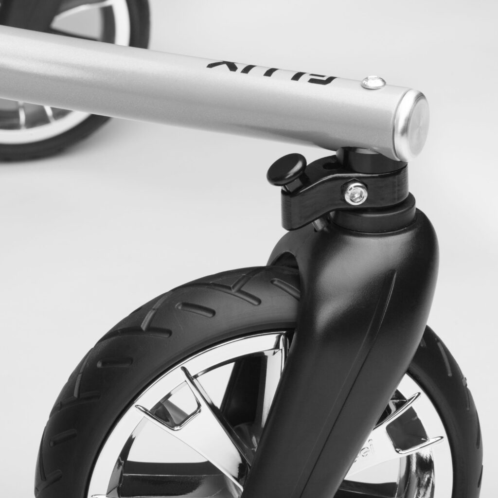 Image of direction wheel locks on the Flux walker